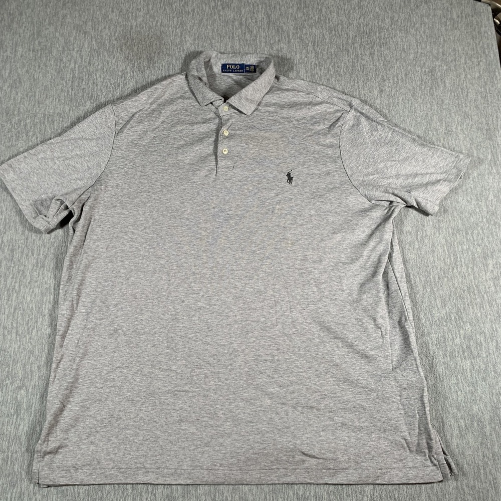 Polo Ralph Lauren Polo Shirt Mens 2XL Gray Heather Big Pony Short Sleeve